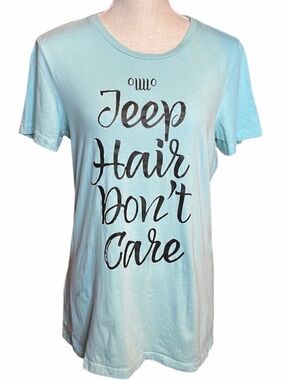 Jeep Hair Don’t Care the Favorite Tee by Bella T-shirt- Blue